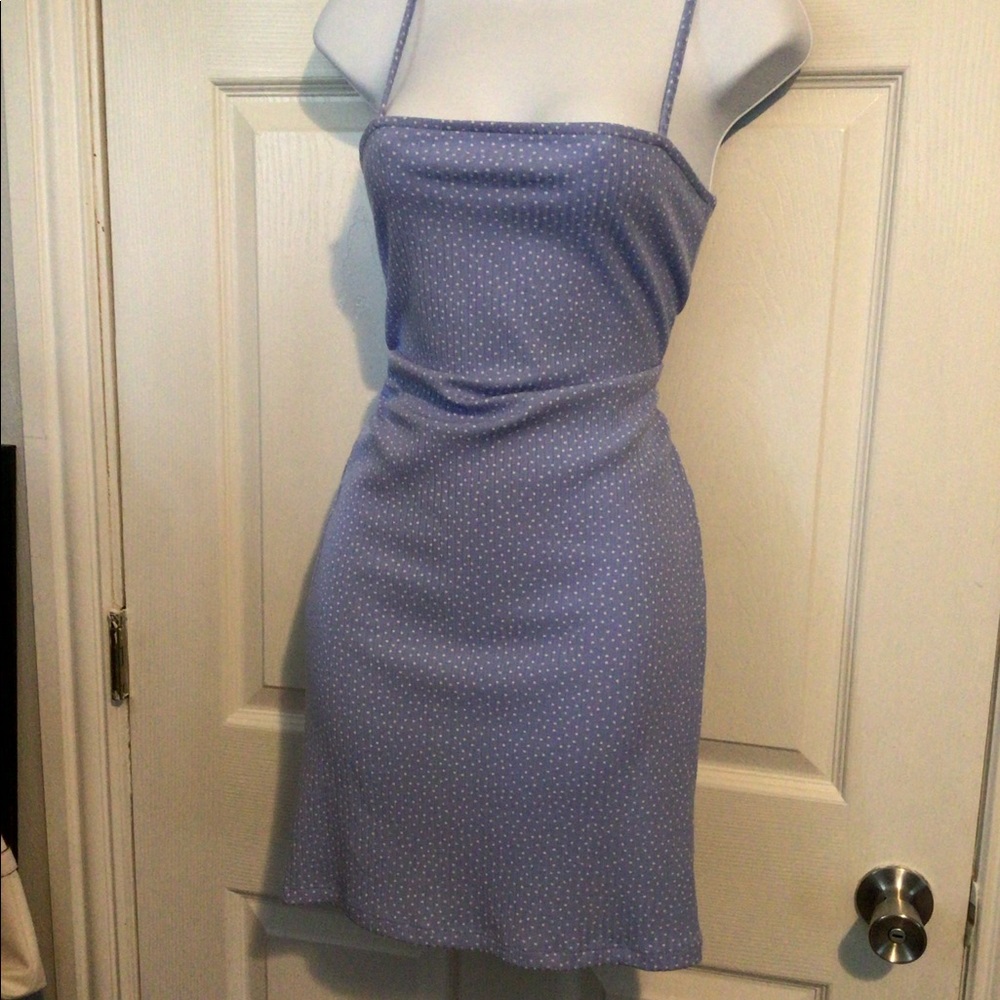 Baby blue polka dot dress